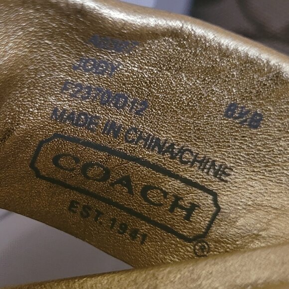 Coach Metallic Gold Women's Sandals - Picture 9 of 12